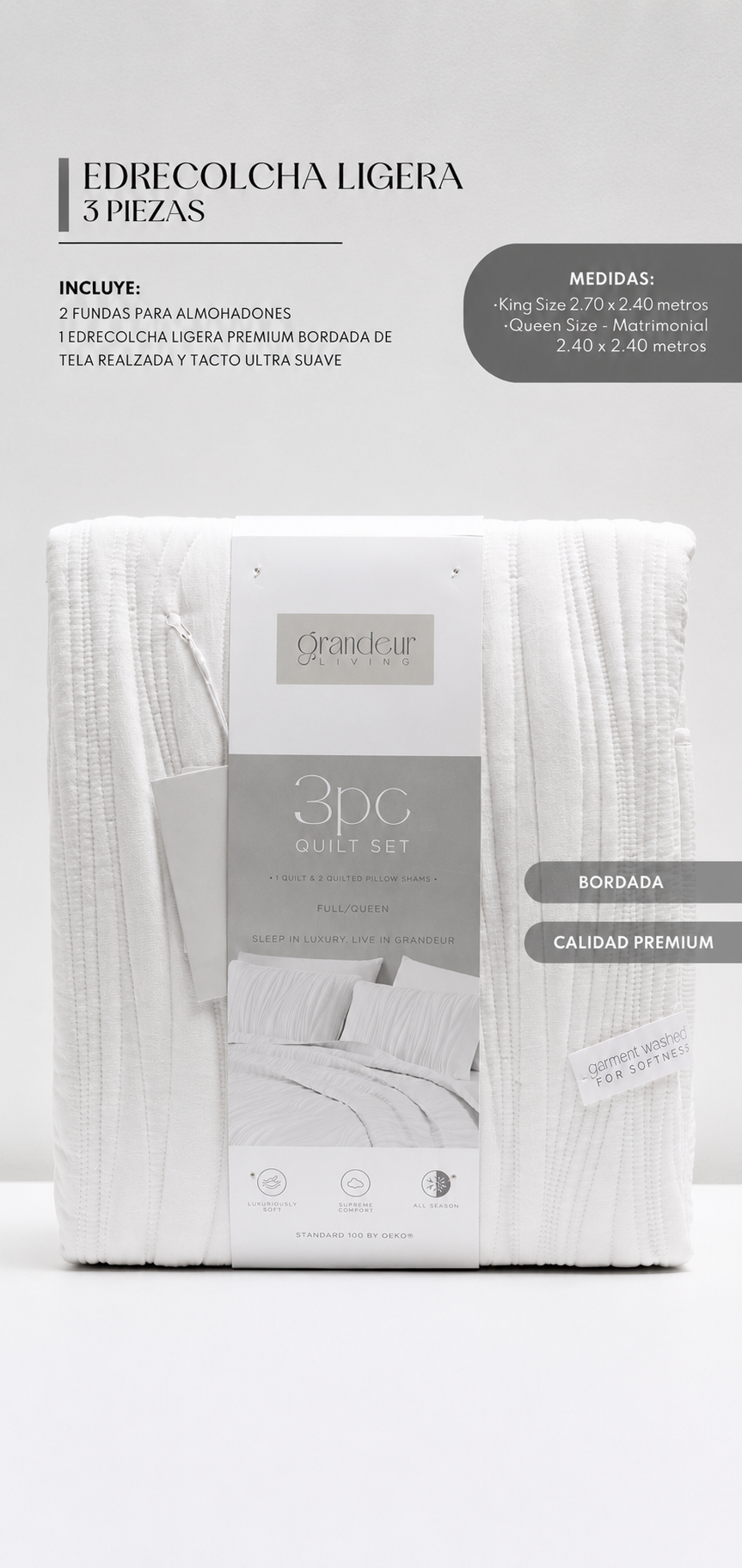 Edrecolcha Pierce – Set Premium de 3 Piezas