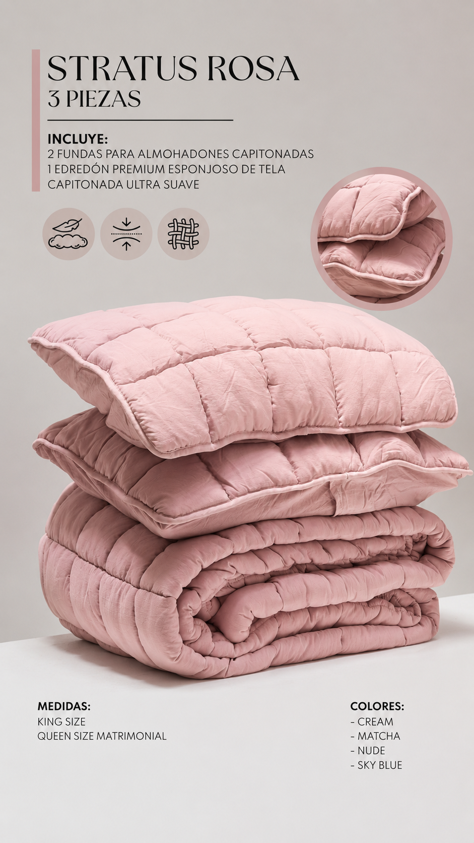 Edredón Stratus – Set Premium de 3 Piezas