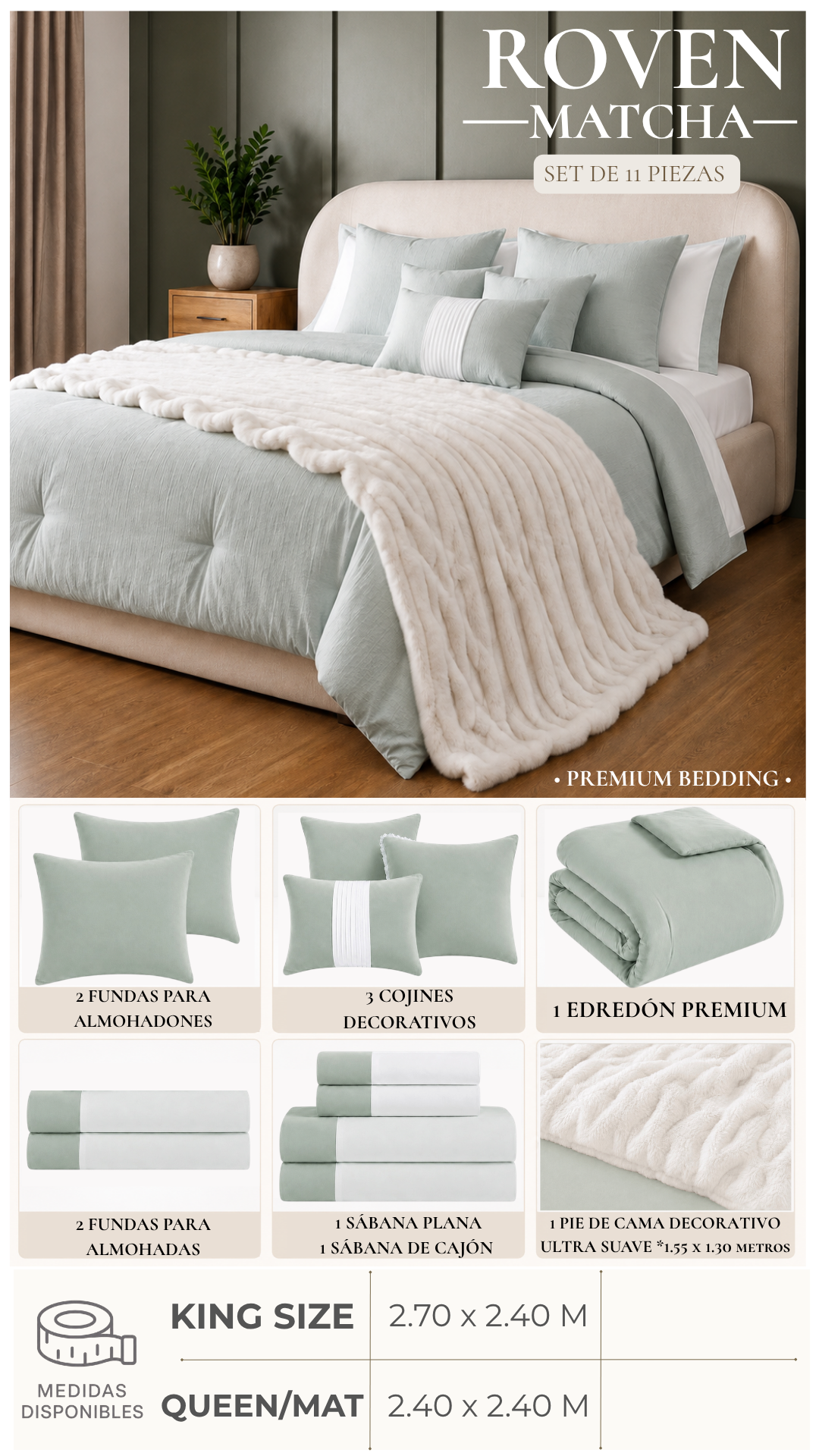 Edredón Roven – Set Premium de 11 Piezas