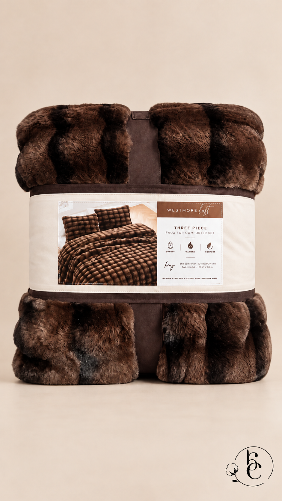 Edredón Denver Pelo Alto Mink Premium – Set de 3 Piezas