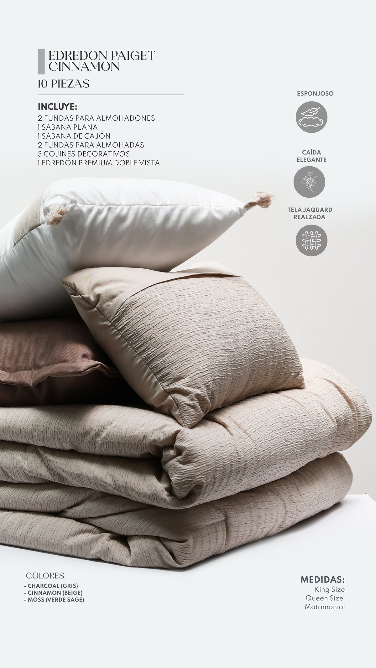 Edredón Paiget – Set Premium de 10 Piezas