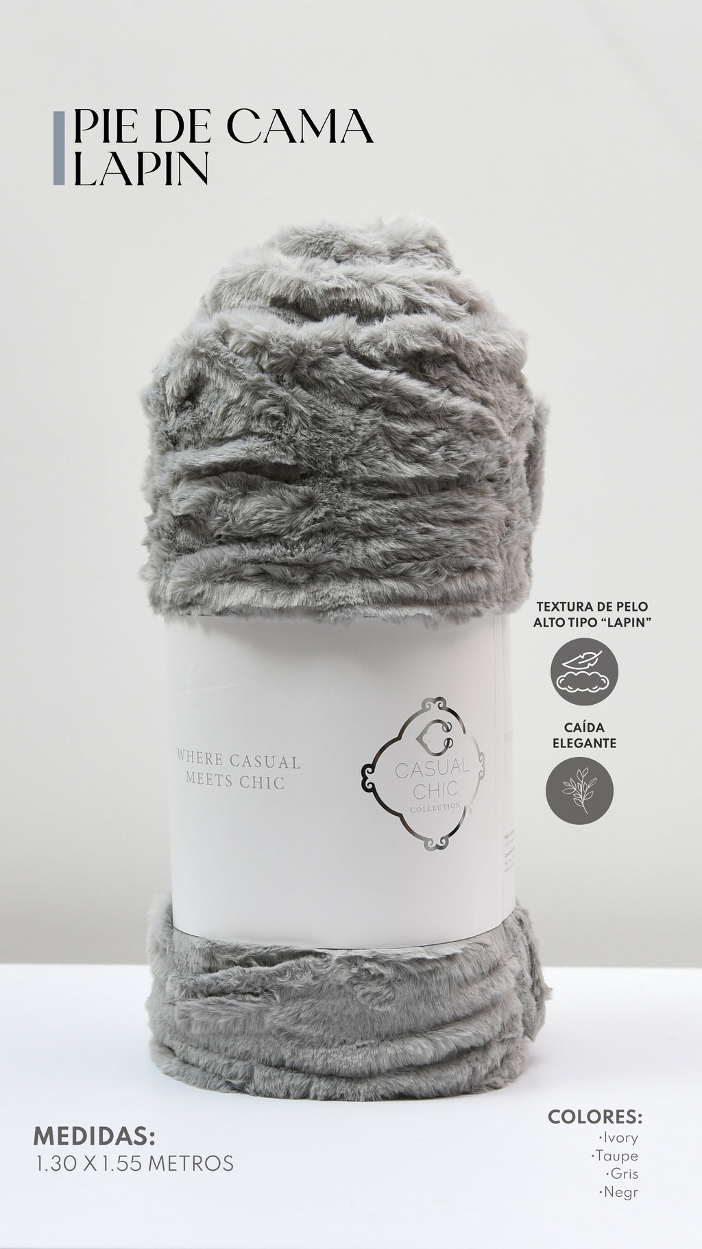 Pie de Cama Lapin – Textura Ultra Suave / Manta Decorativa