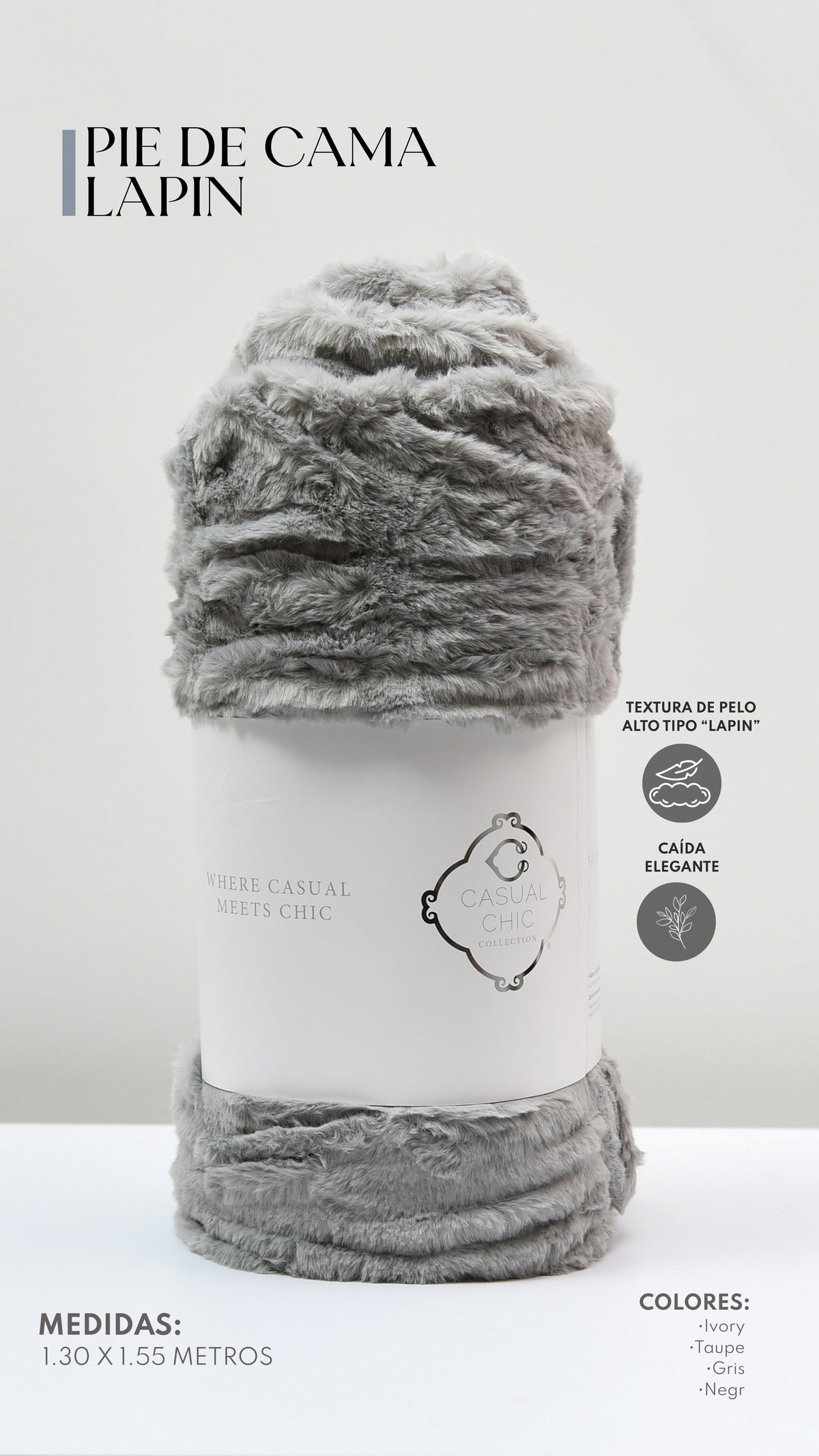 Pie de Cama Lapin – Textura Ultra Suave / Manta Decorativa