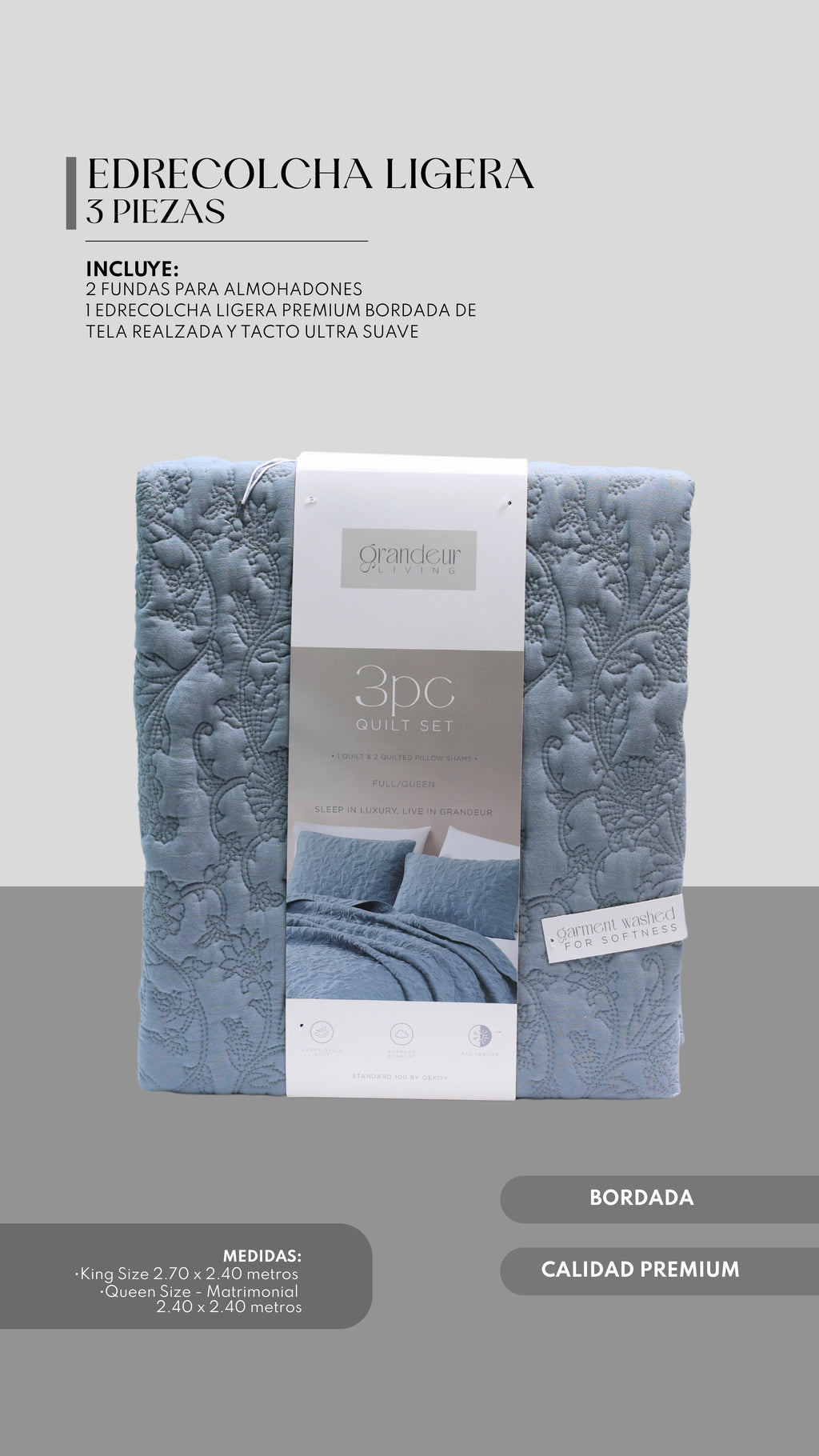 Edrecolcha Reece – Set Premium de 3 Piezas