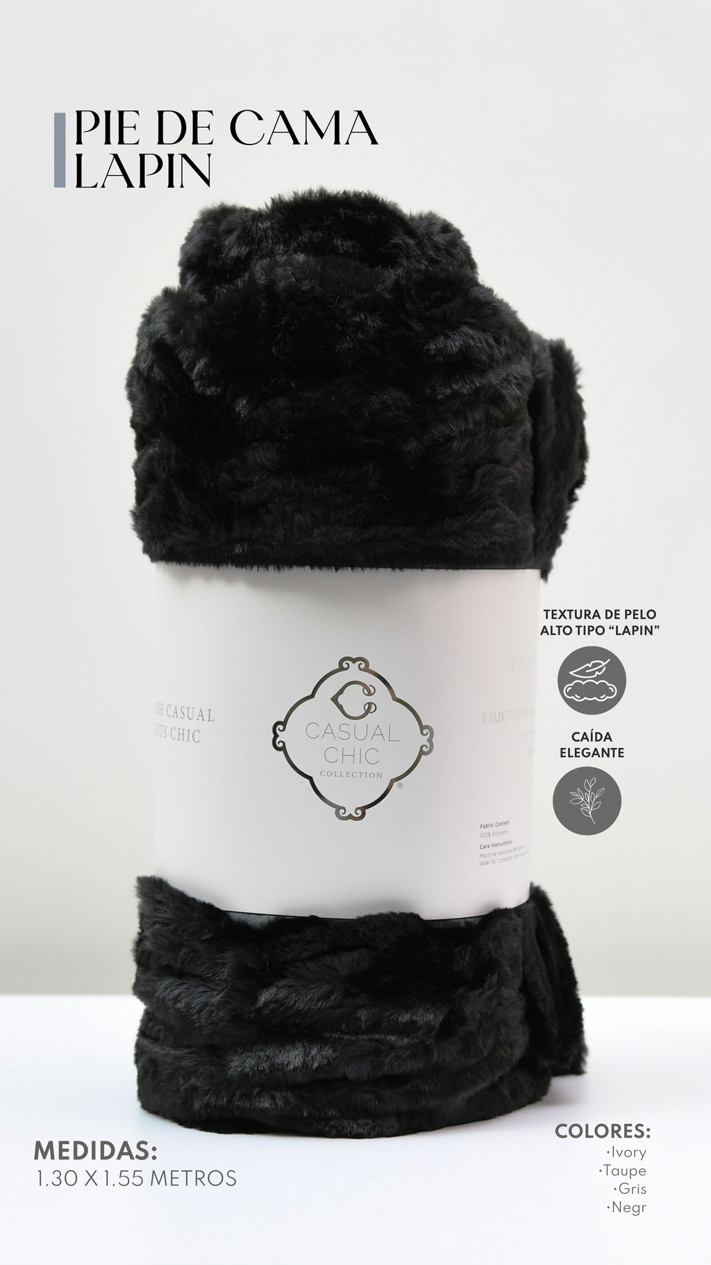 Pie de Cama Lapin – Textura Ultra Suave / Manta Decorativa