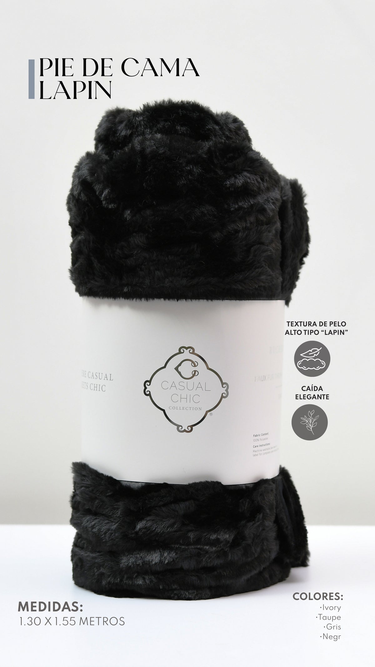 Pie de Cama Lapin – Textura Ultra Suave / Manta Decorativa