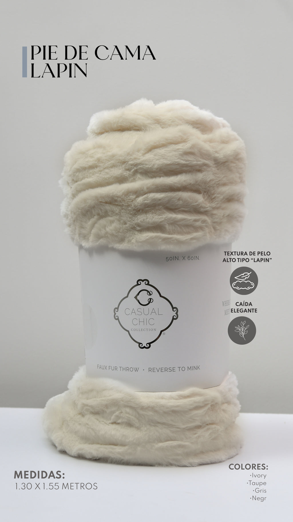 Pie de Cama Lapin – Textura Ultra Suave / Manta Decorativa