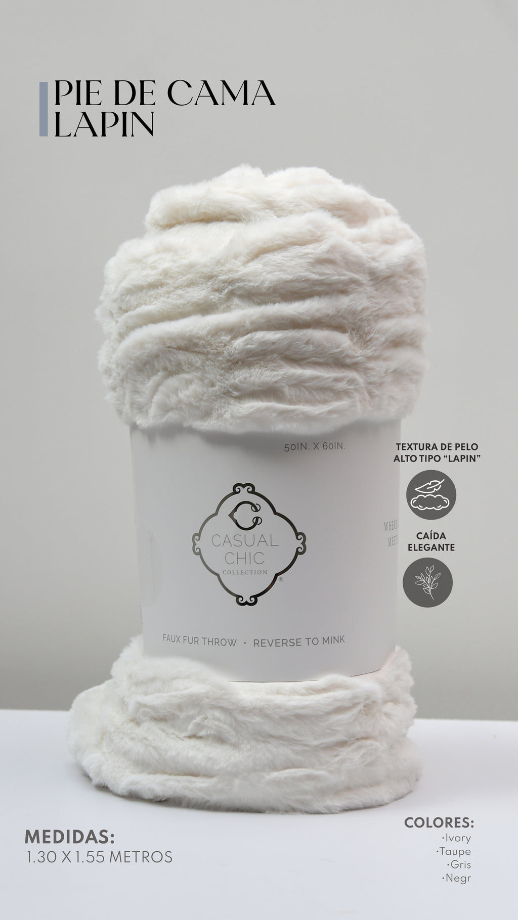 Pie de Cama Lapin – Textura Ultra Suave / Manta Decorativa