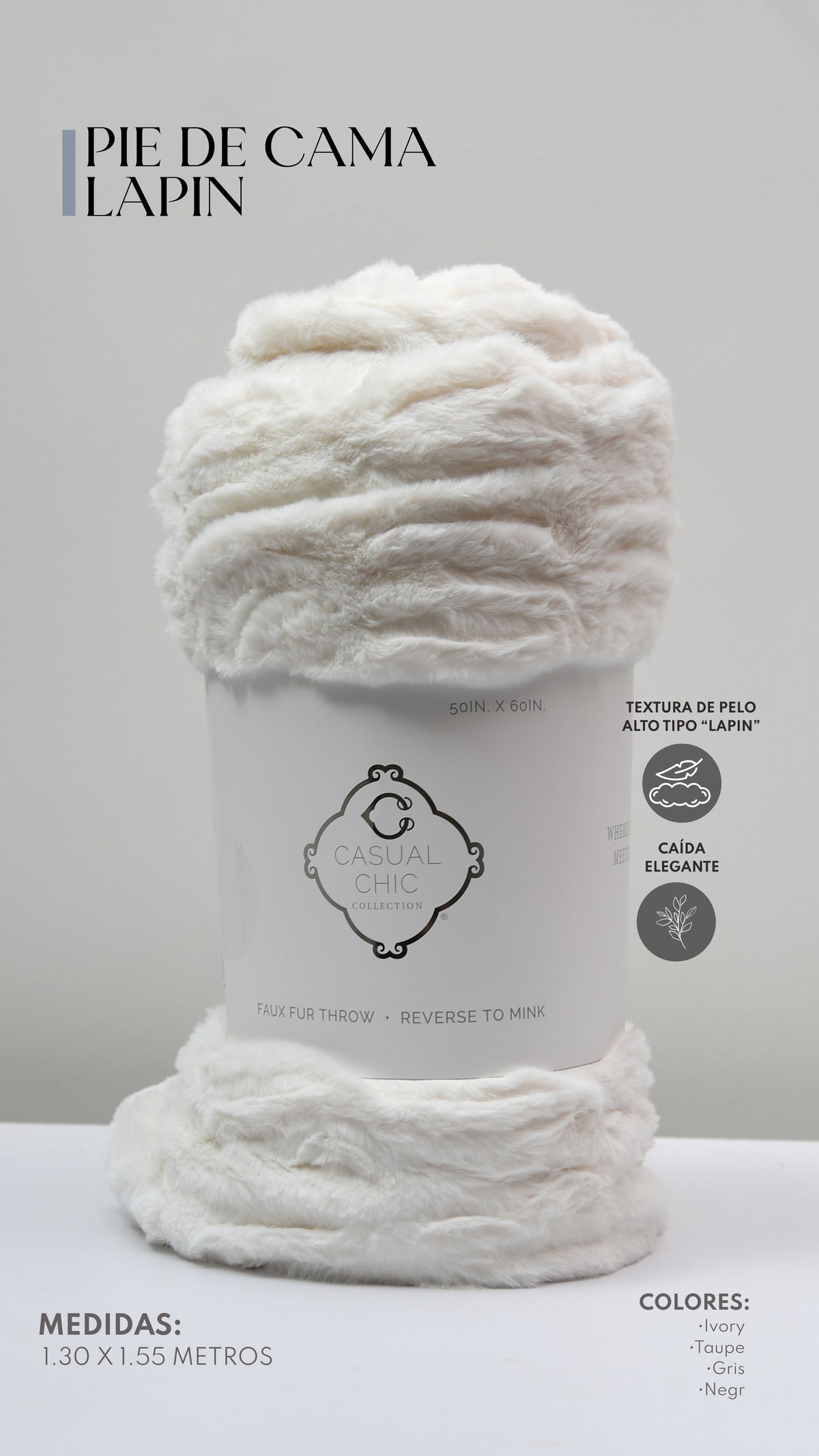 Pie de Cama Lapin – Textura Ultra Suave / Manta Decorativa
