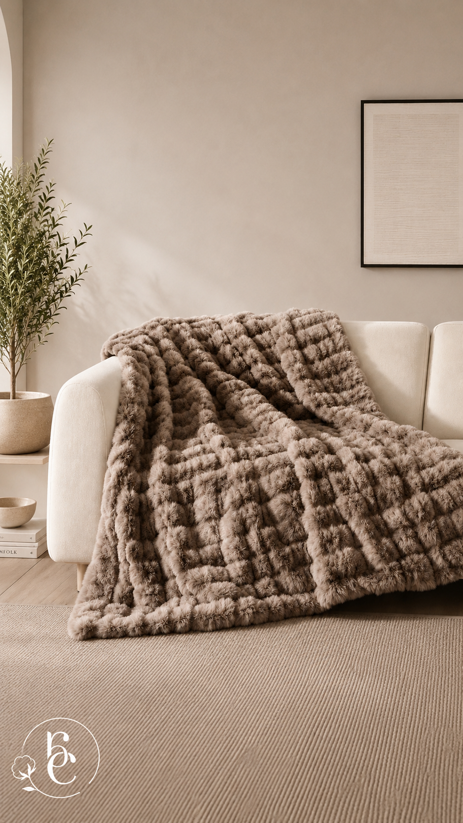 Manta Decorativa Luxury Pelo Alto Tipo Conejo