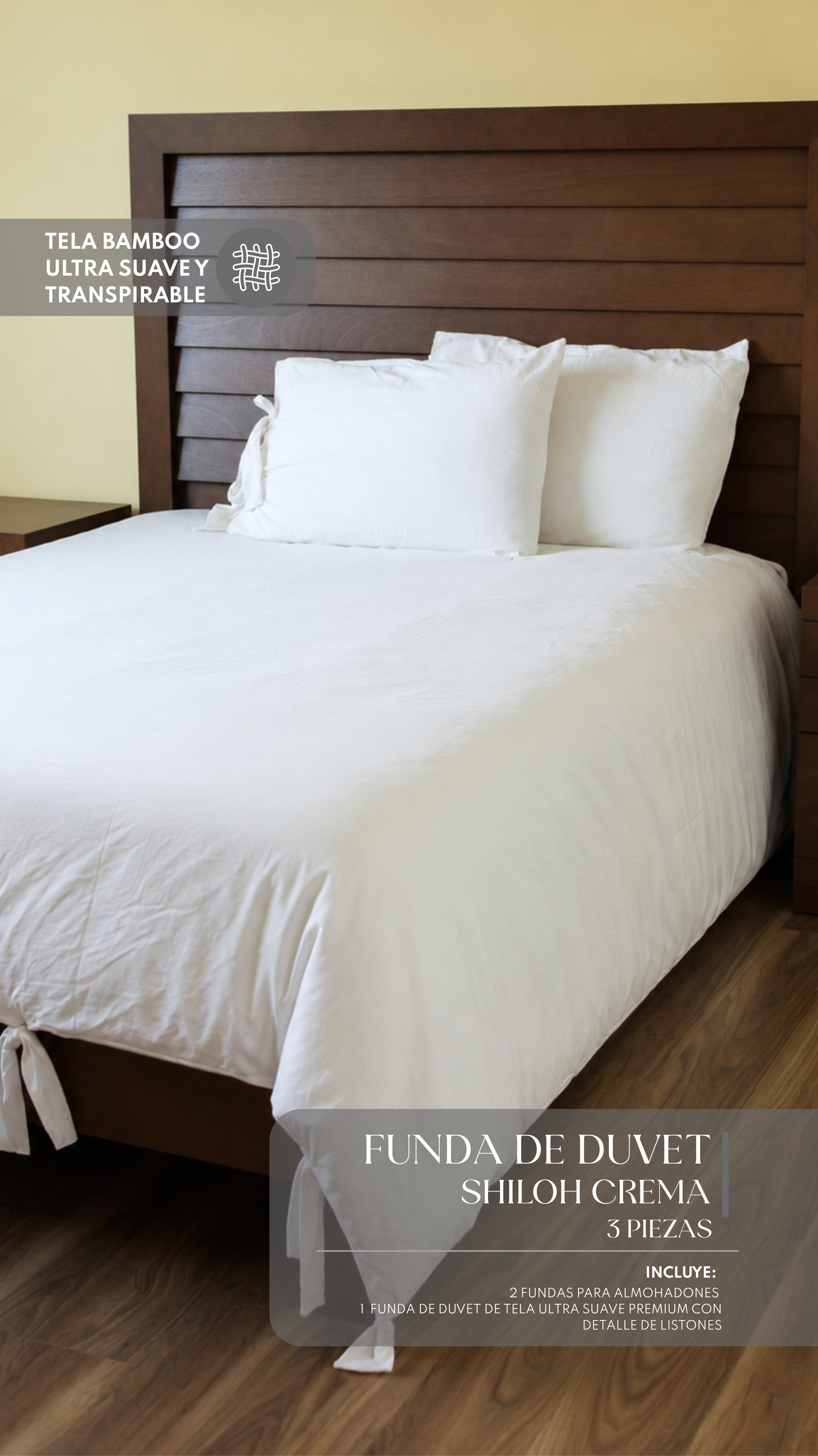 Funda de Duvet Shiloh Cream – Set de 3 Piezas