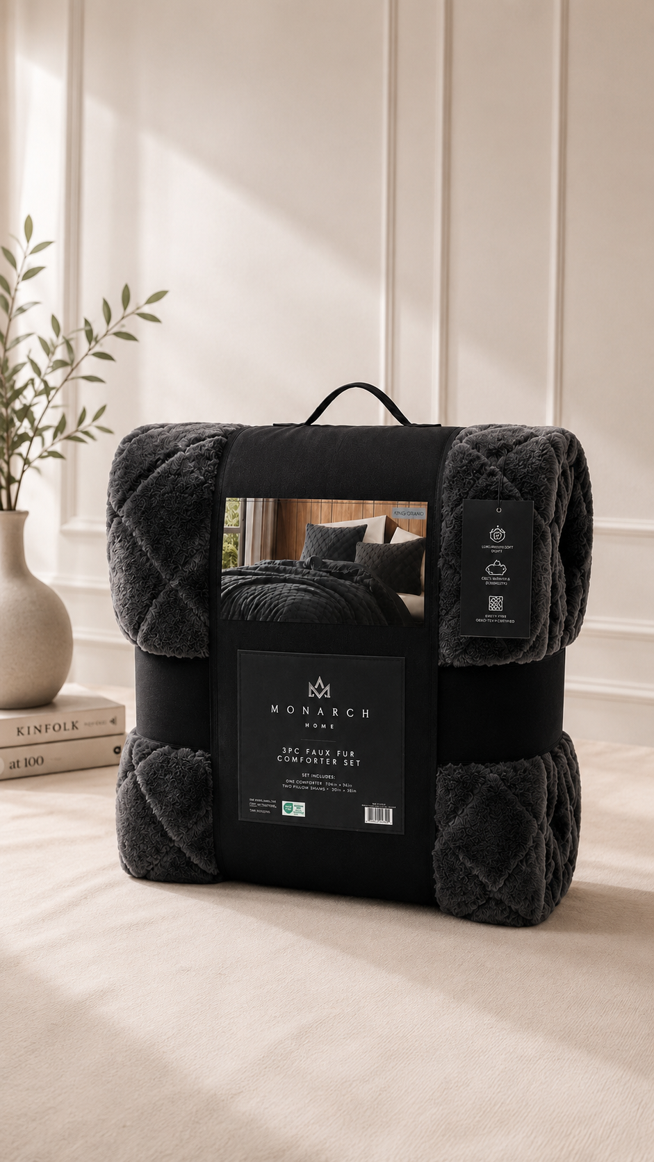 Edredón Kelce Pelo Alto Mink  – Set Premium de 3 Piezas