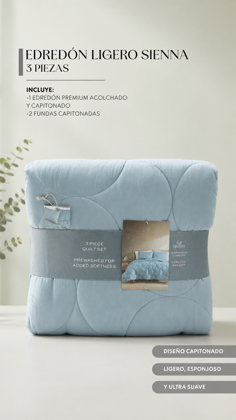 Edredón Ligero Sienna – Set Premium de 3 Piezas