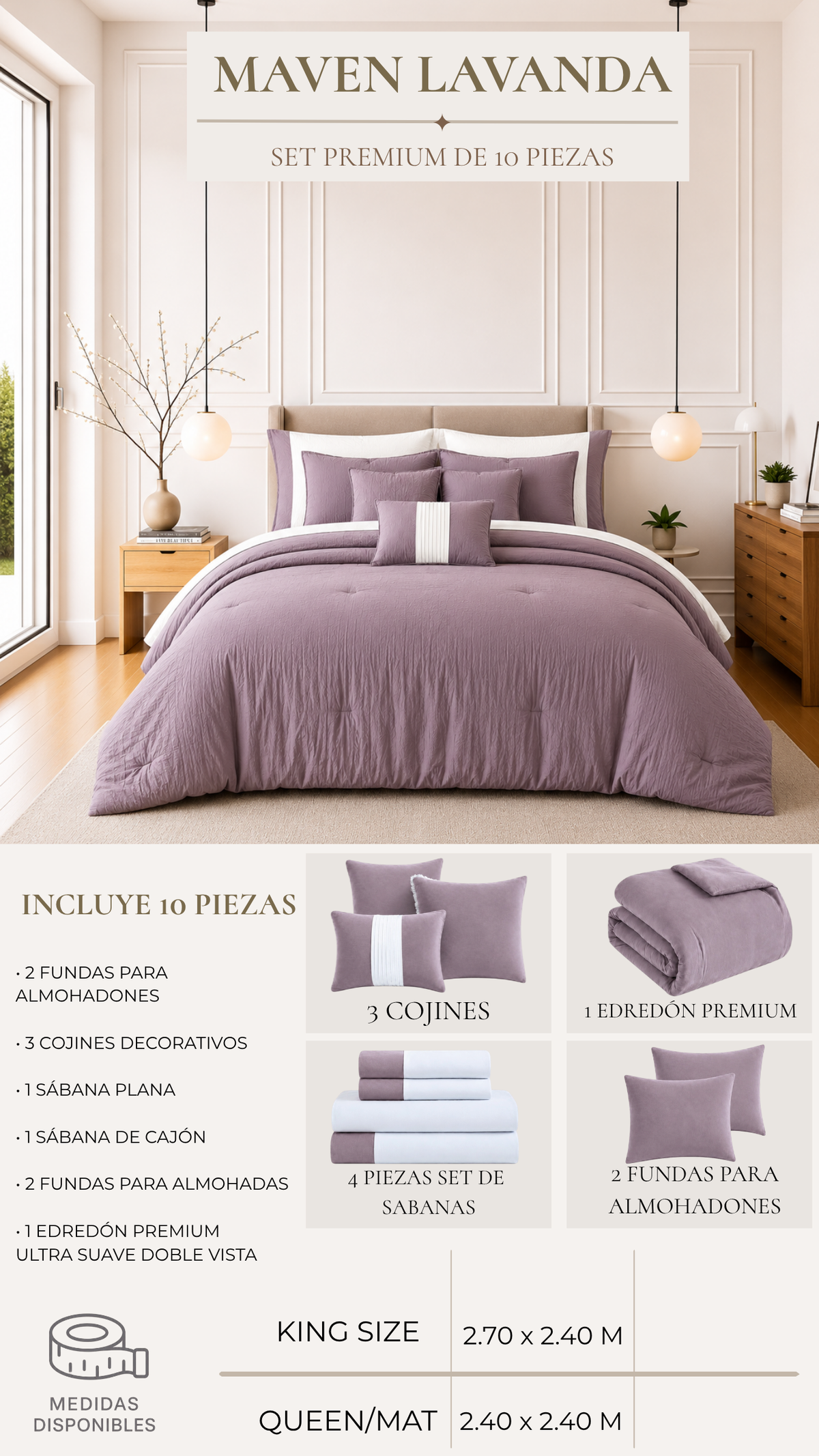 Edredón Premium Maven - Set de 10 Piezas