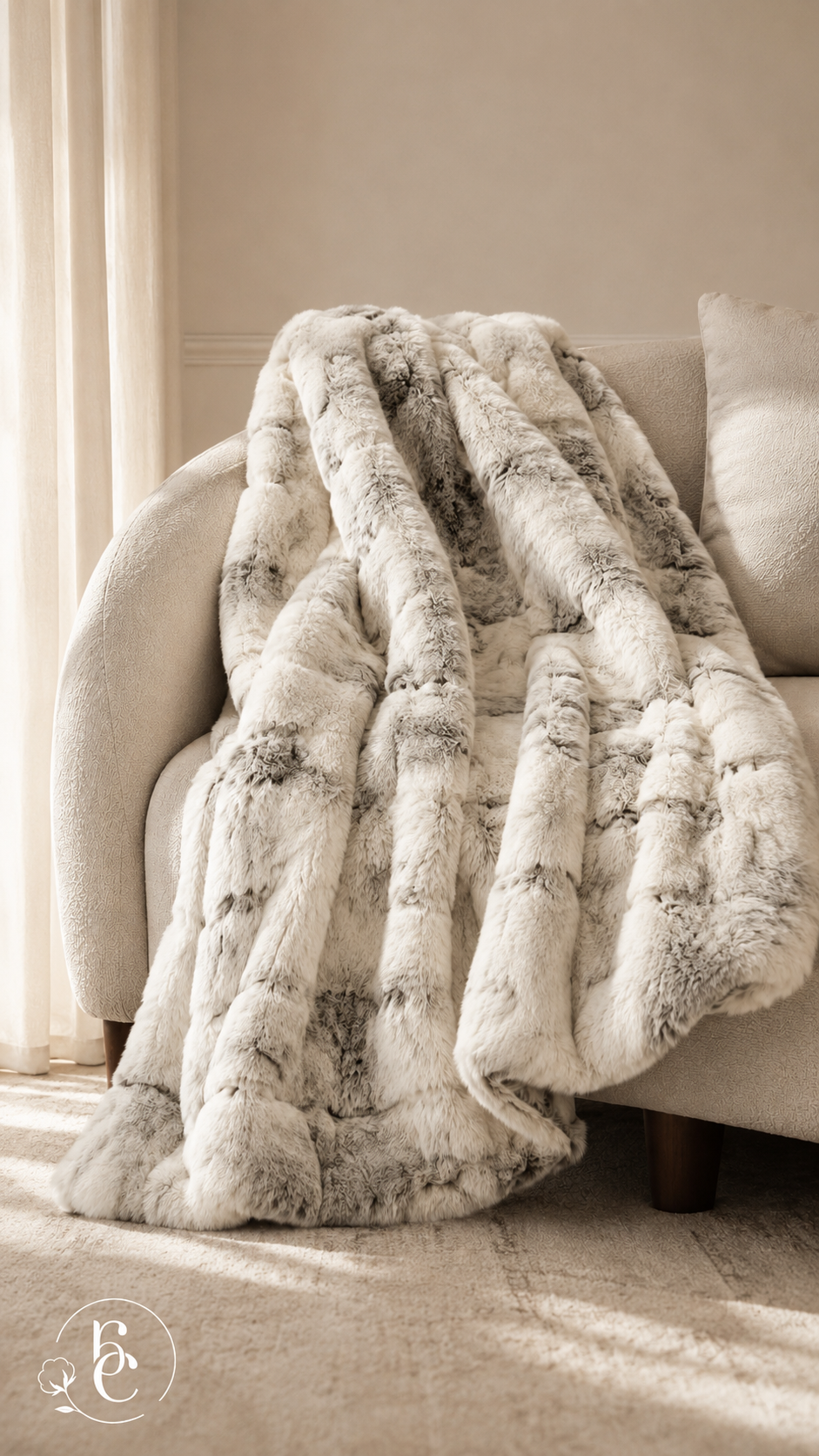Manta Decorativa Luxury Pelo Alto Tipo Conejo