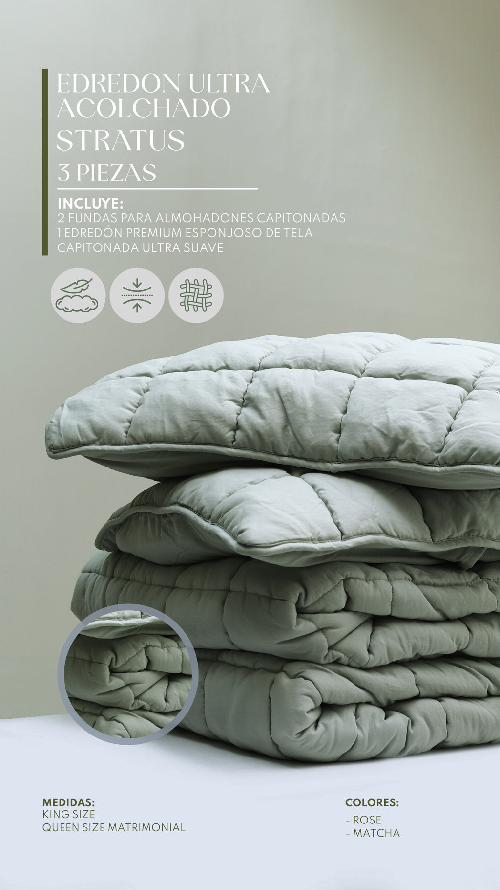 Edredón Stratus – Set Premium de 3 Piezas