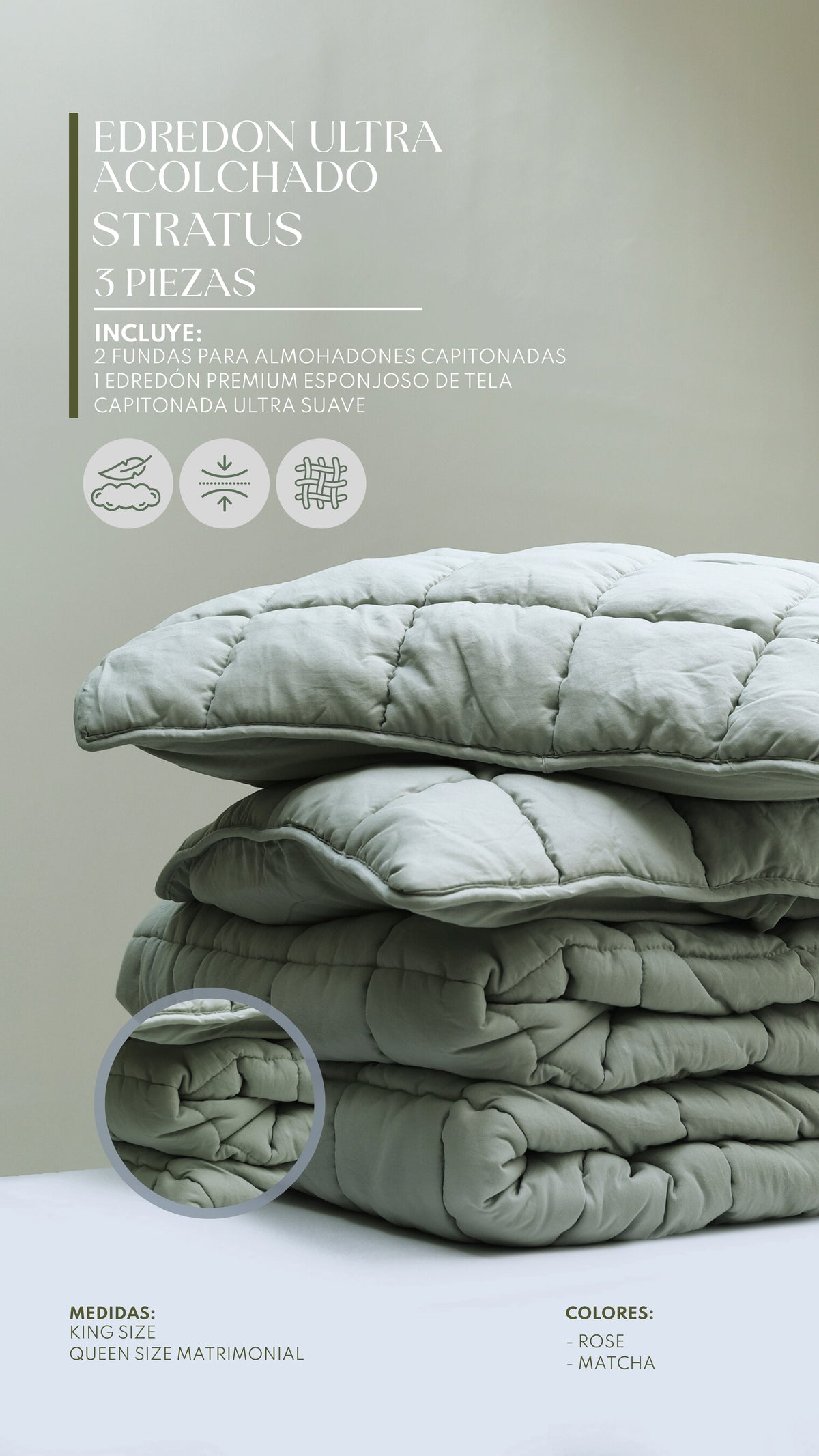 Edredón Stratus – Set Premium de 3 Piezas