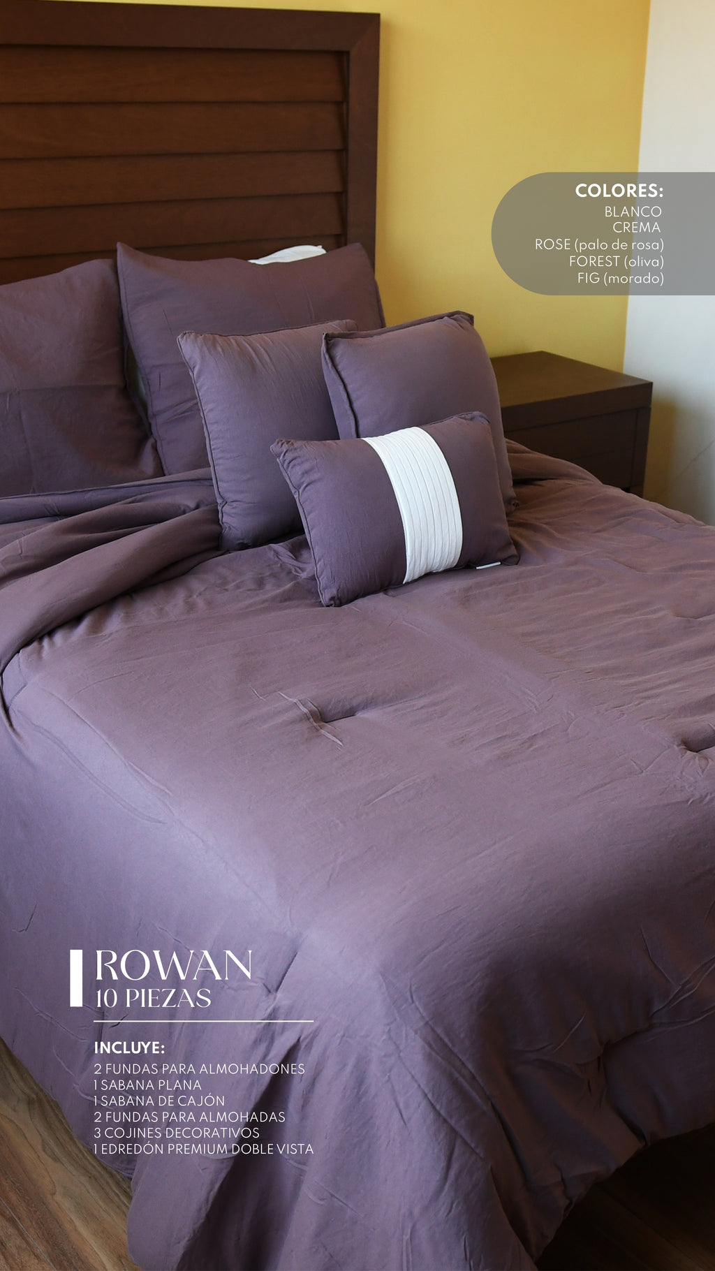 Edredón Premium Rowan - Set de 10 Piezas