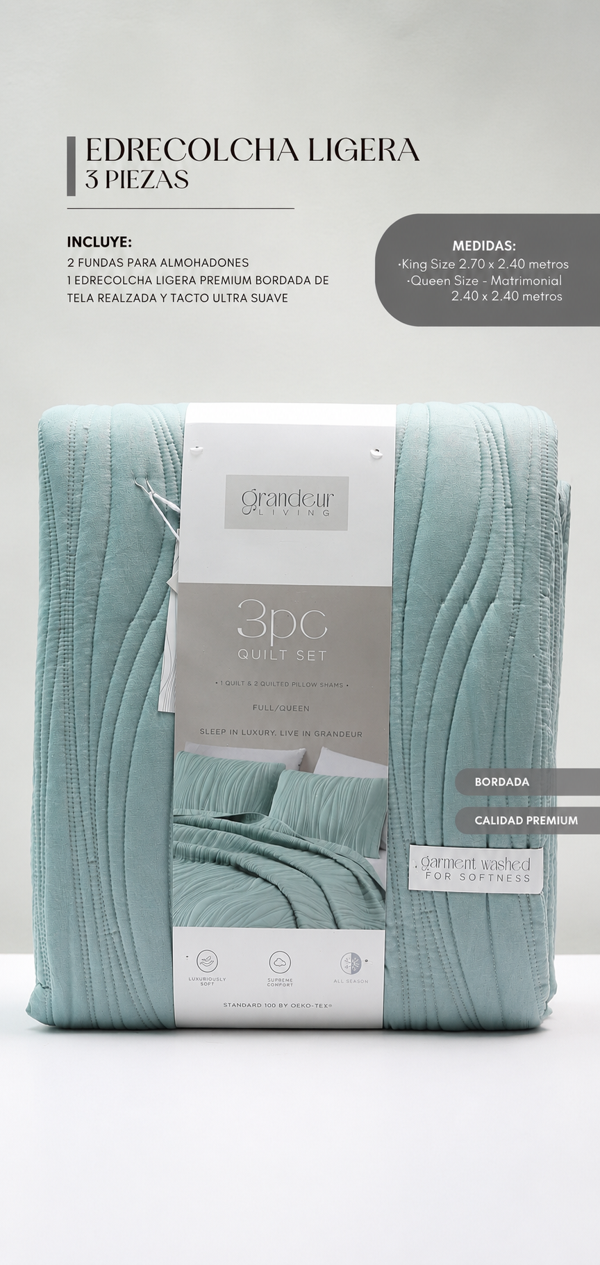 Edrecolcha Pierce – Set Premium de 3 Piezas