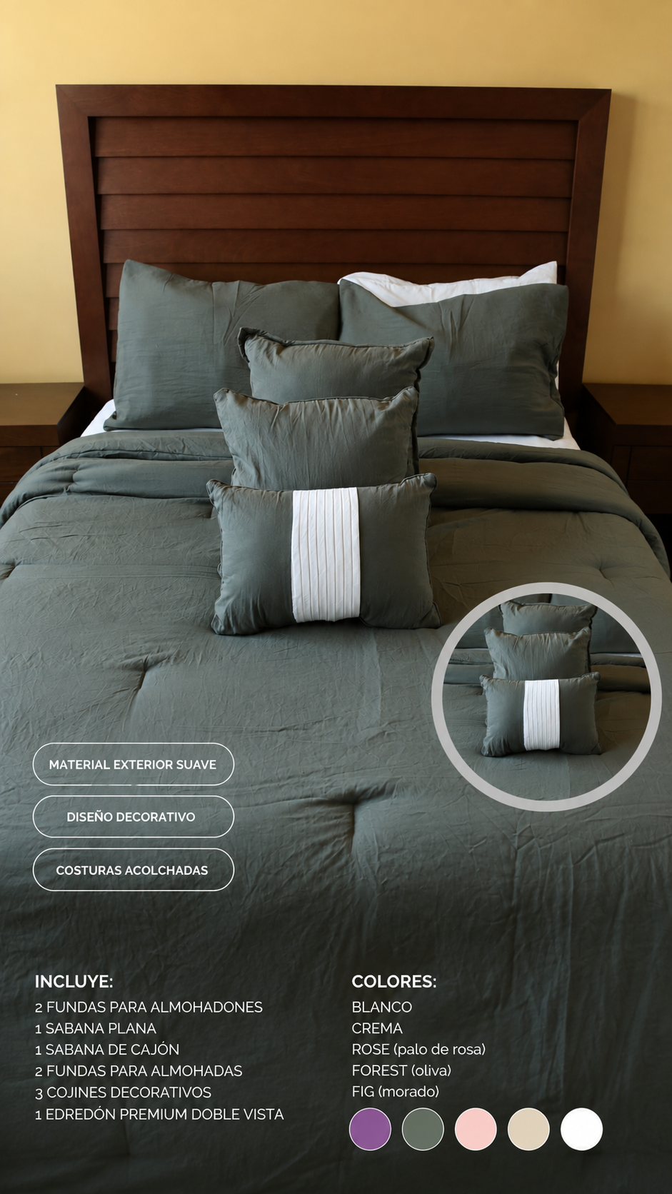 Edredón Premium Rowan - Set de 10 Piezas
