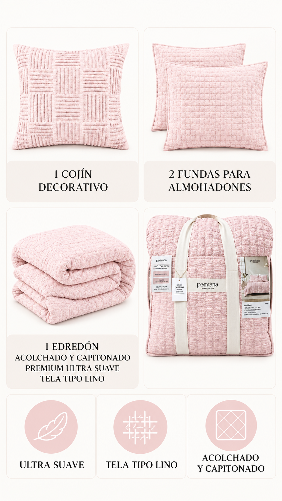 Edredón Chad – Set Premium de 4 Piezas