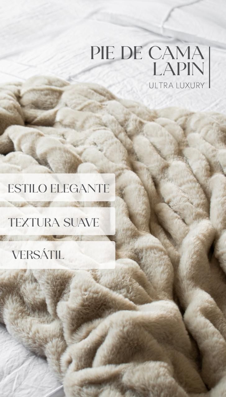 Pie de Cama Lapin – Textura Ultra Suave / Manta Decorativa