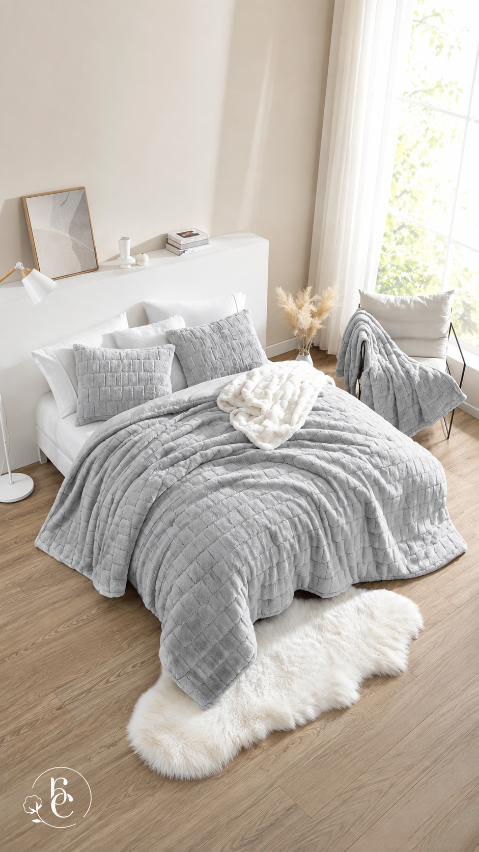 Edredón Trafalgar Pelo Alto Mink – Set de 3 Piezas