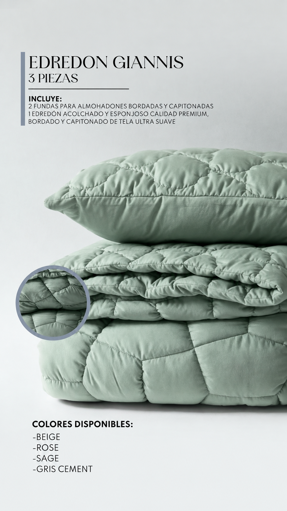 Edredón Giannis – Set Premium de 3 Piezas