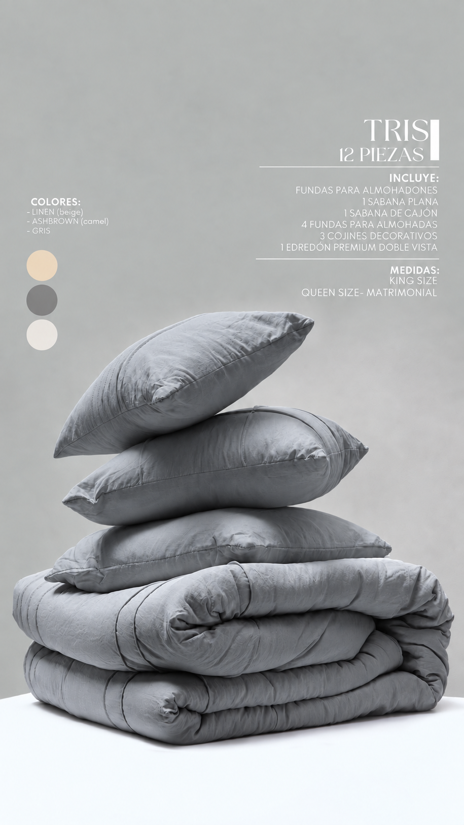 Edredón Tris – Set Premium de 12 Piezas