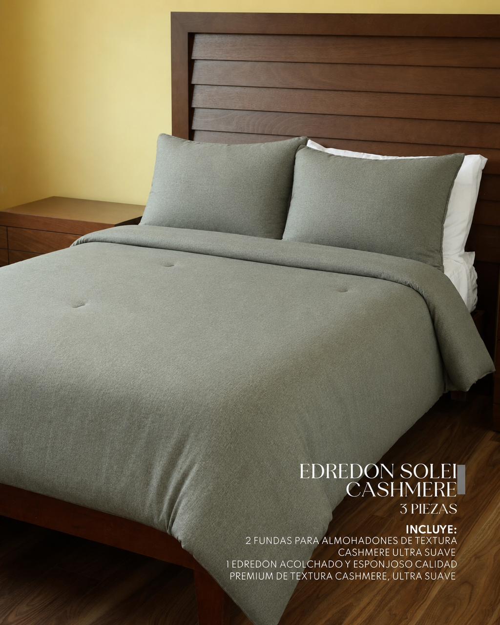 Edredón Solei Cashmere – Set Premium de 3 Piezas