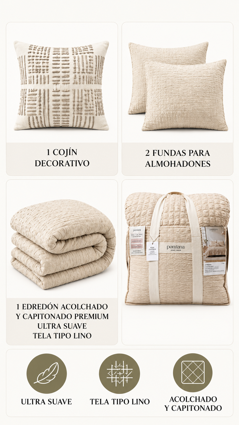 Edredón Chad – Set Premium de 4 Piezas