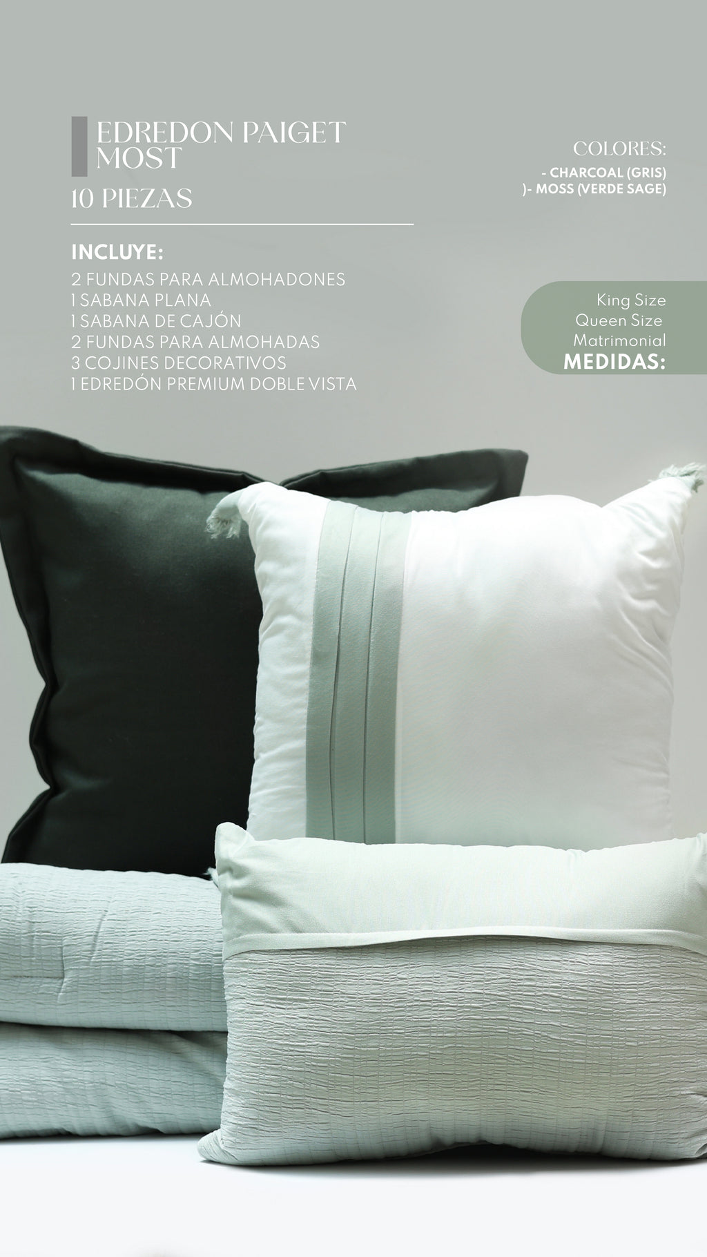 Edredón Paiget – Set Premium de 10 Piezas