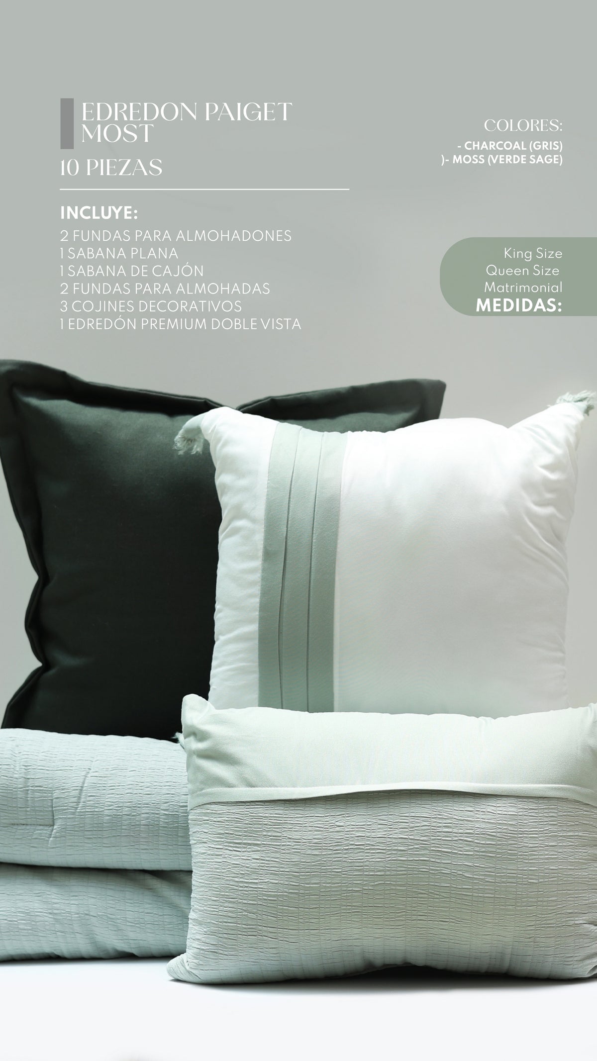 Edredón Paiget – Set Premium de 10 Piezas