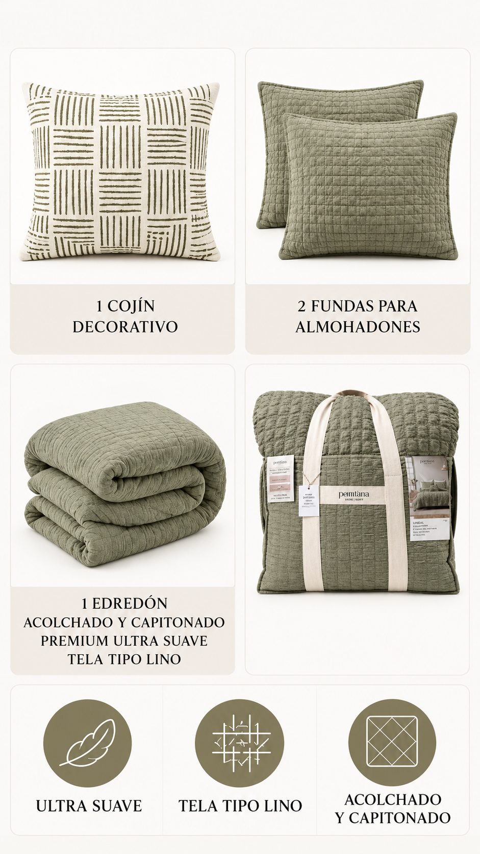 Edredón Chad – Set Premium de 4 Piezas