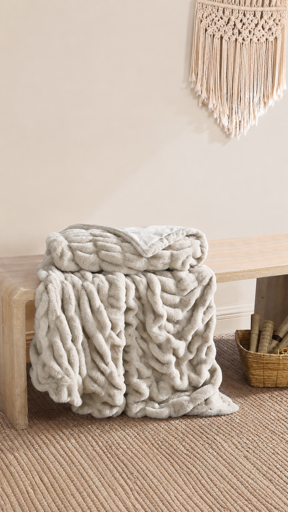 Pie de Cama Lapin – Textura Ultra Suave / Manta Decorativa