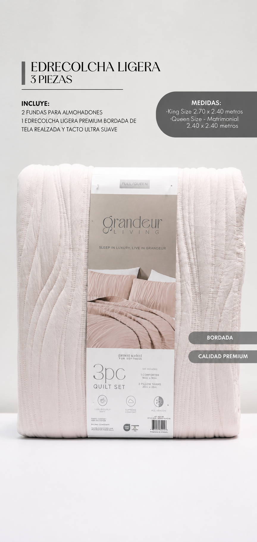 Edrecolcha Pierce – Set Premium de 3 Piezas