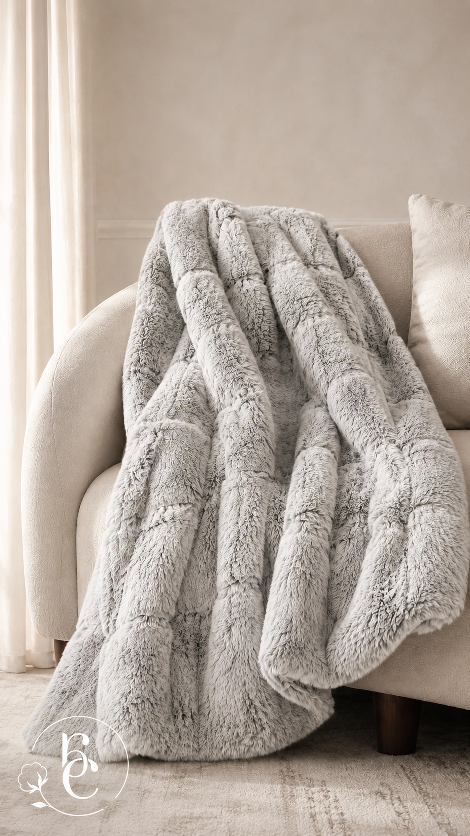 Manta Decorativa Luxury Pelo Alto Tipo Conejo