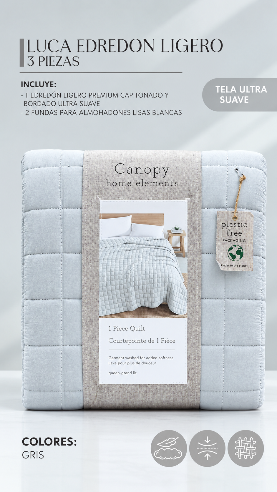 Edrecolcha Luca – Set Premium de 3 Piezas