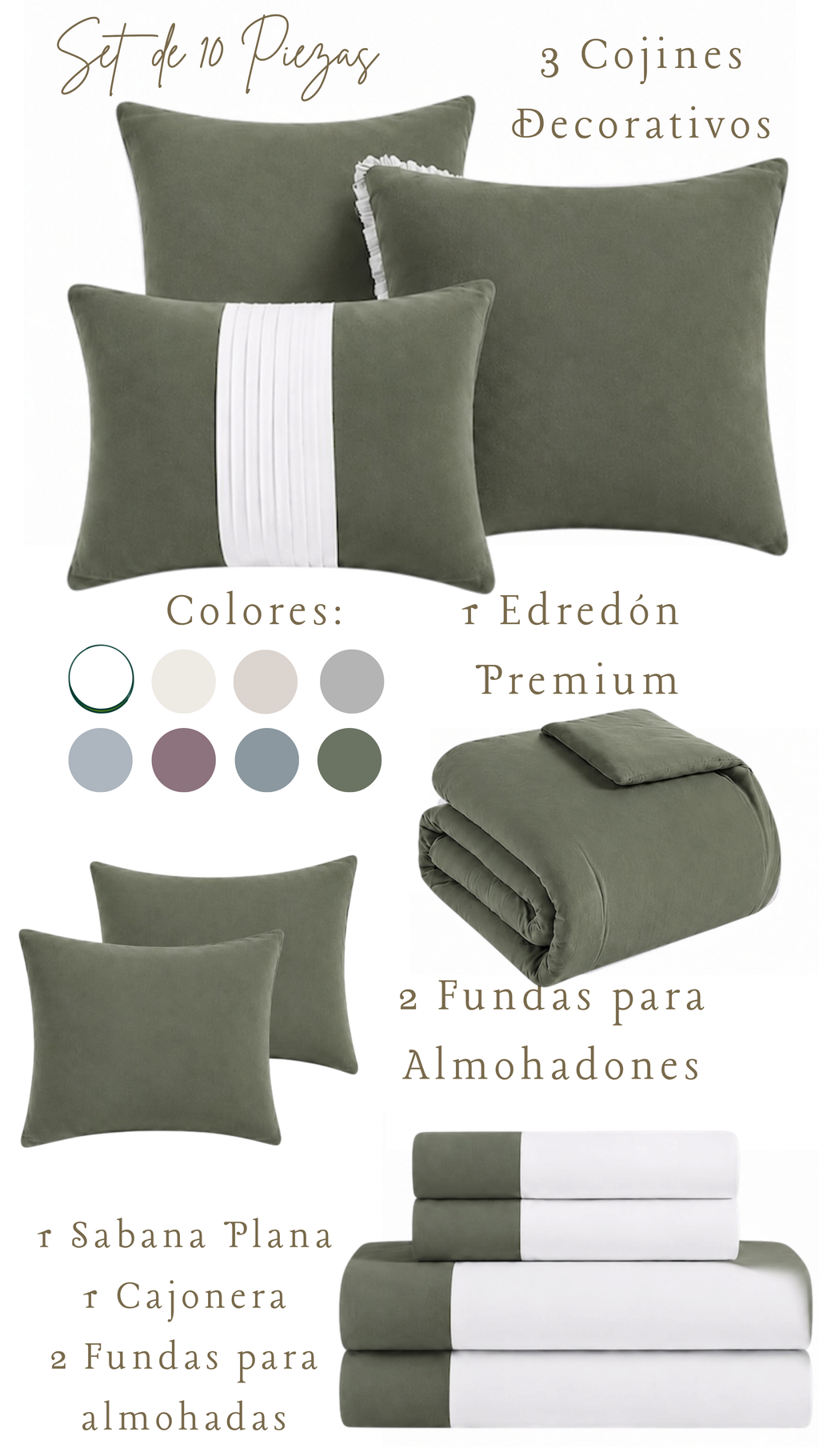 Edredón Premium Rowan - Set de 10 Piezas