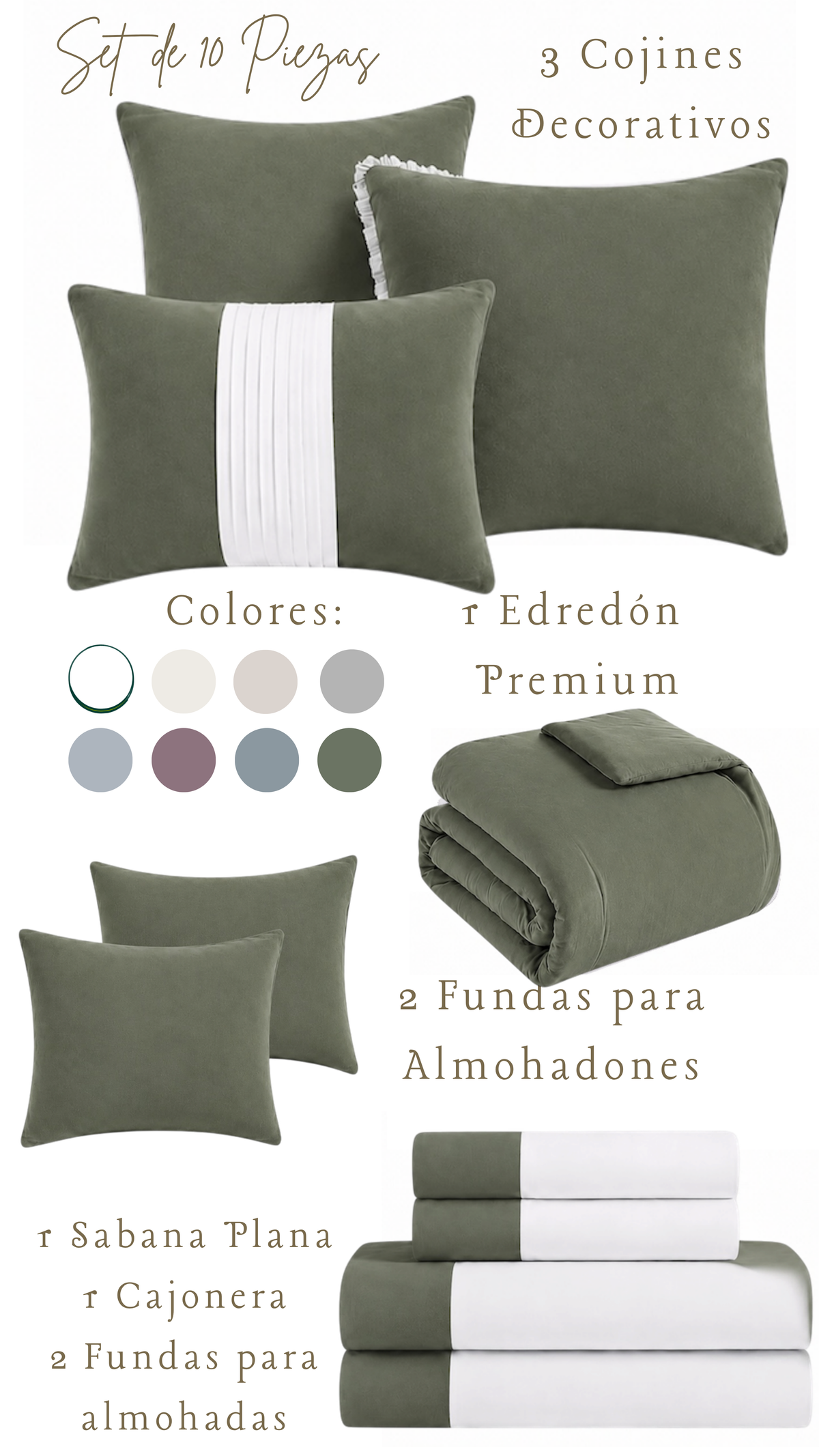 Edredón Premium Rowan - Set de 10 Piezas