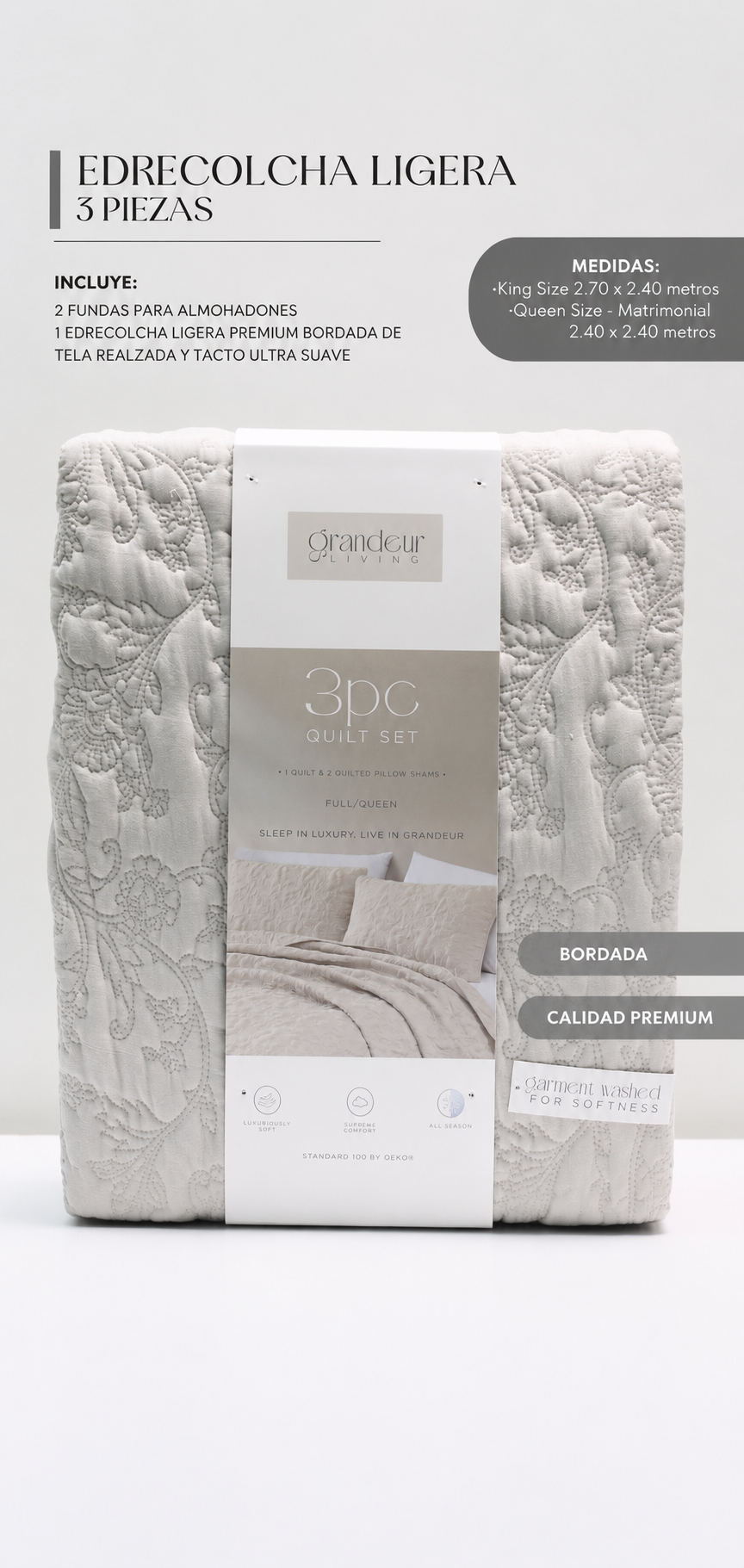 Edrecolcha Reece – Set Premium de 3 Piezas