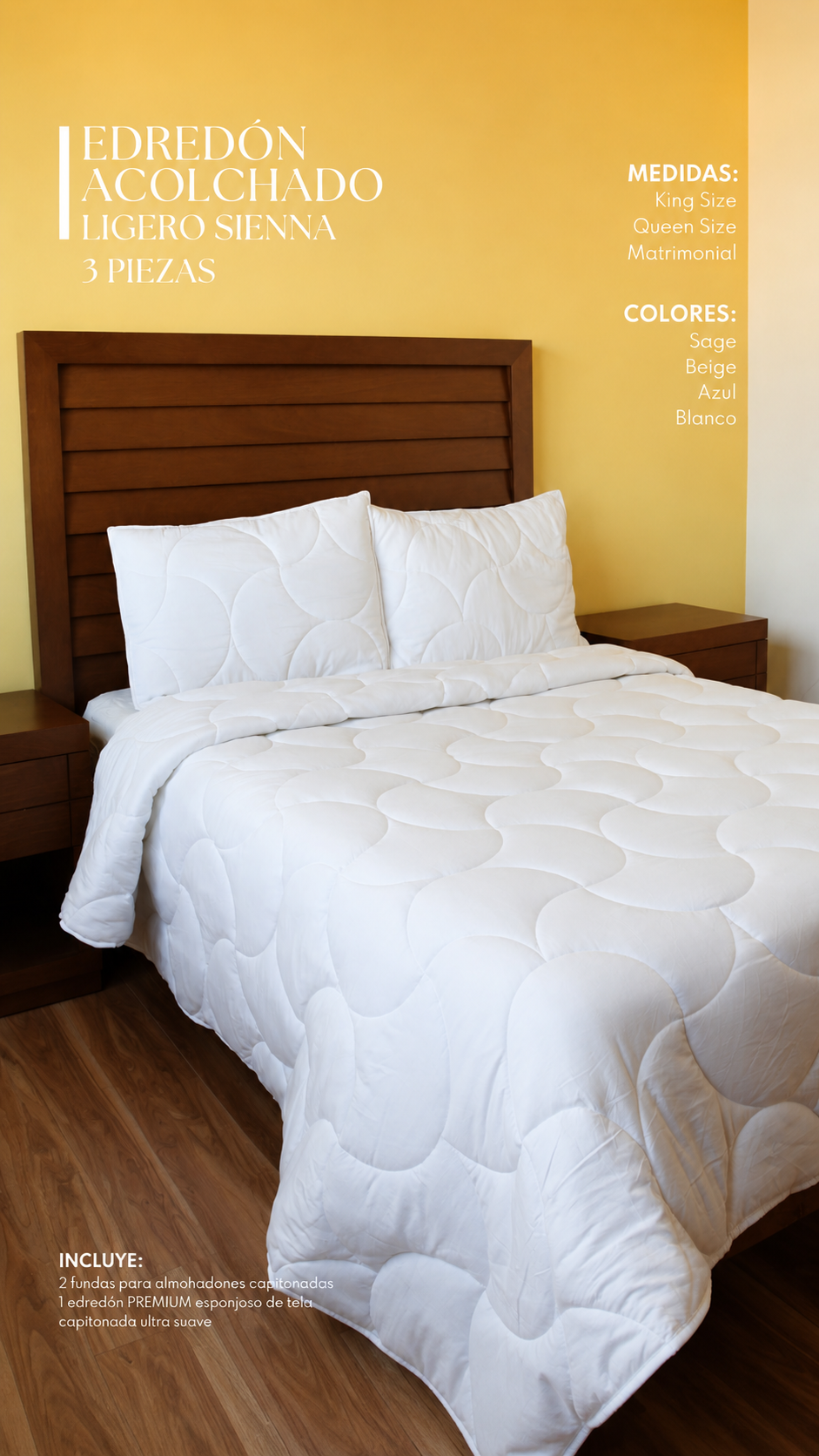 Edredón Ligero Sienna – Set Premium de 3 Piezas