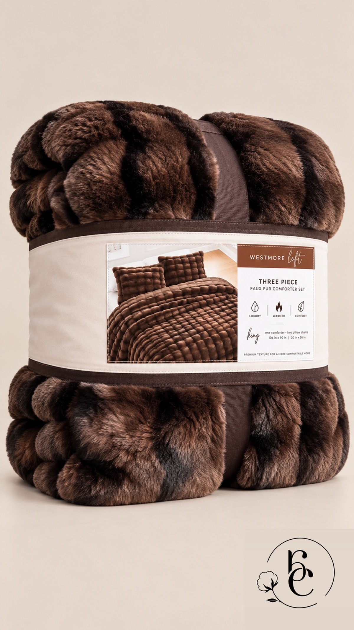 Edredón Denver Pelo Alto Mink Premium – Set de 3 Piezas