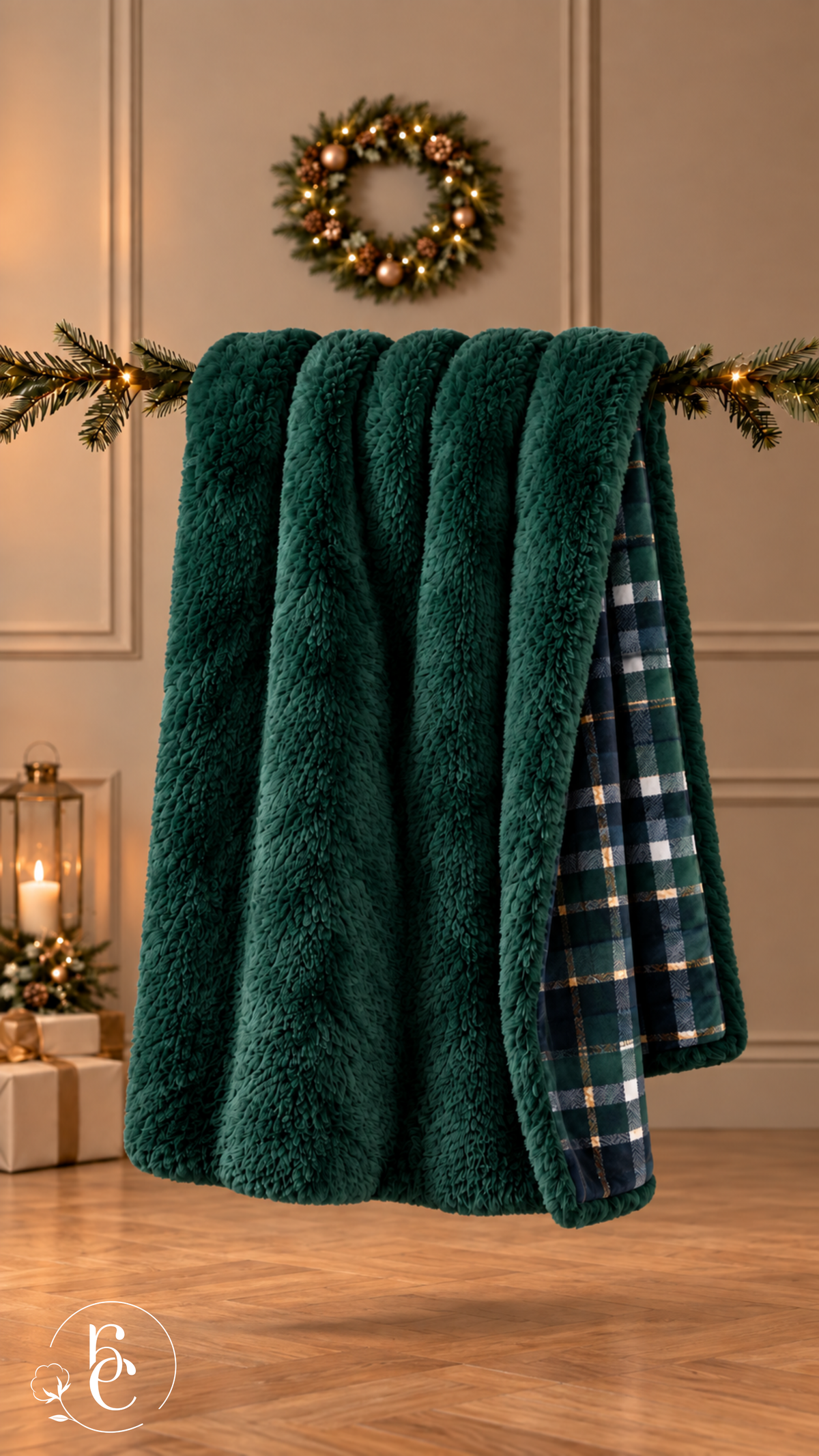 Pie de Cama Creek – Manta Decorativa Premium Doble Vista Pelo Alto Mink