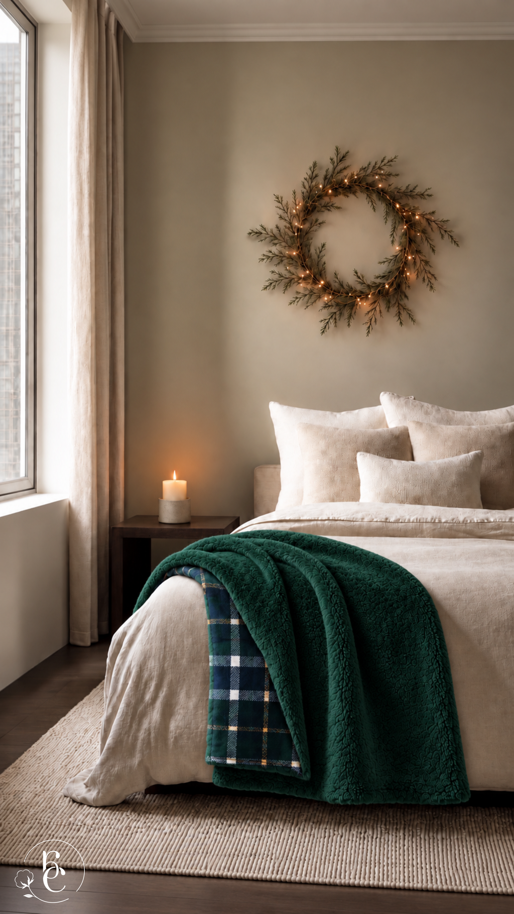 Pie de Cama Creek – Manta Decorativa Premium Doble Vista Pelo Alto Mink