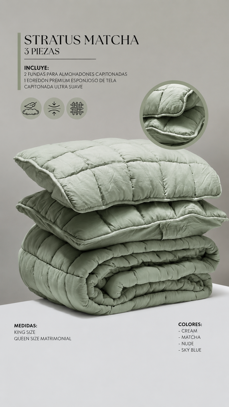 Edredón Stratus – Set Premium de 3 Piezas