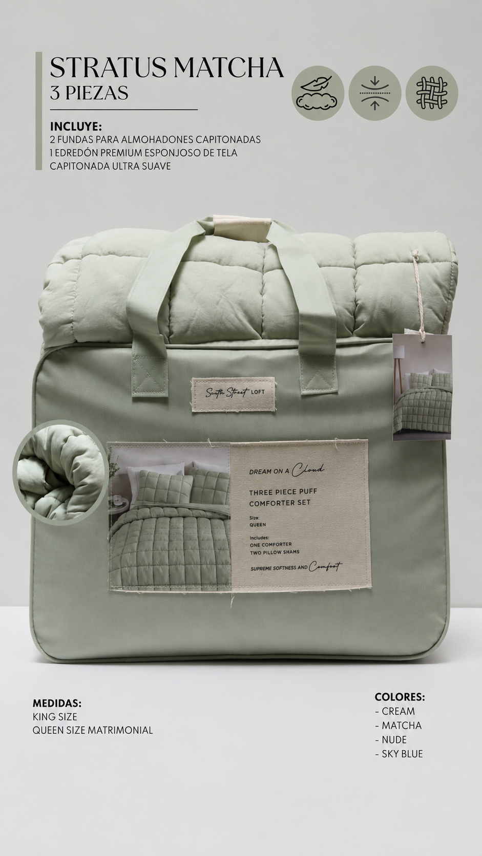 Edredón Stratus – Set Premium de 3 Piezas