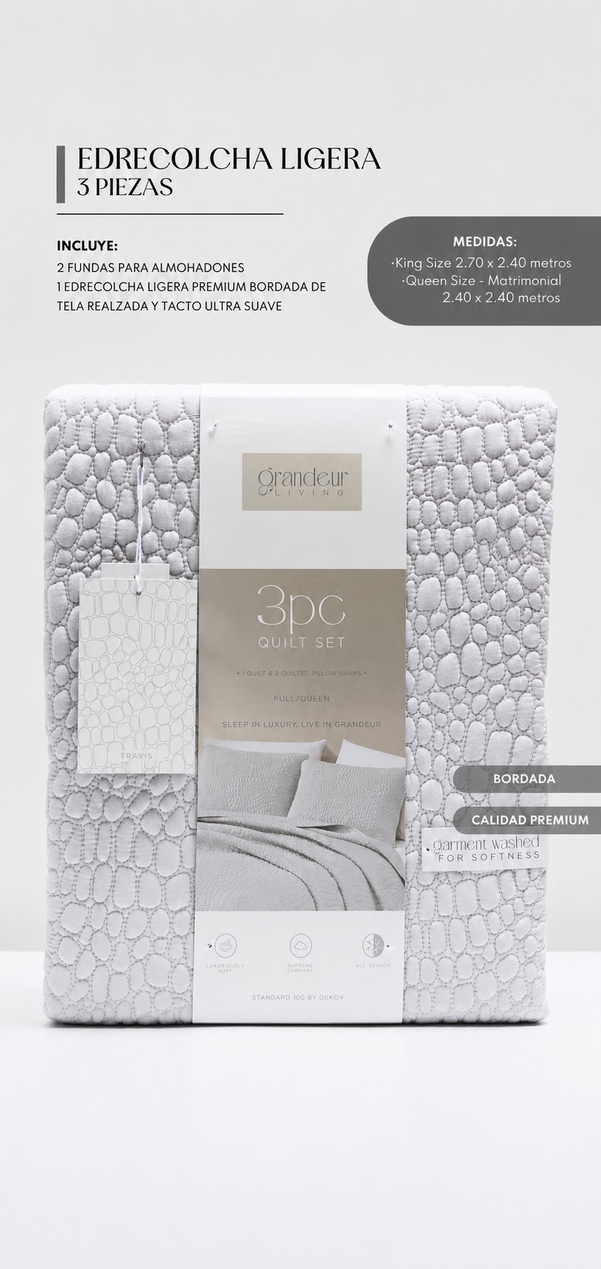 Edrecolcha Travis – Set Premium de 3 Piezas