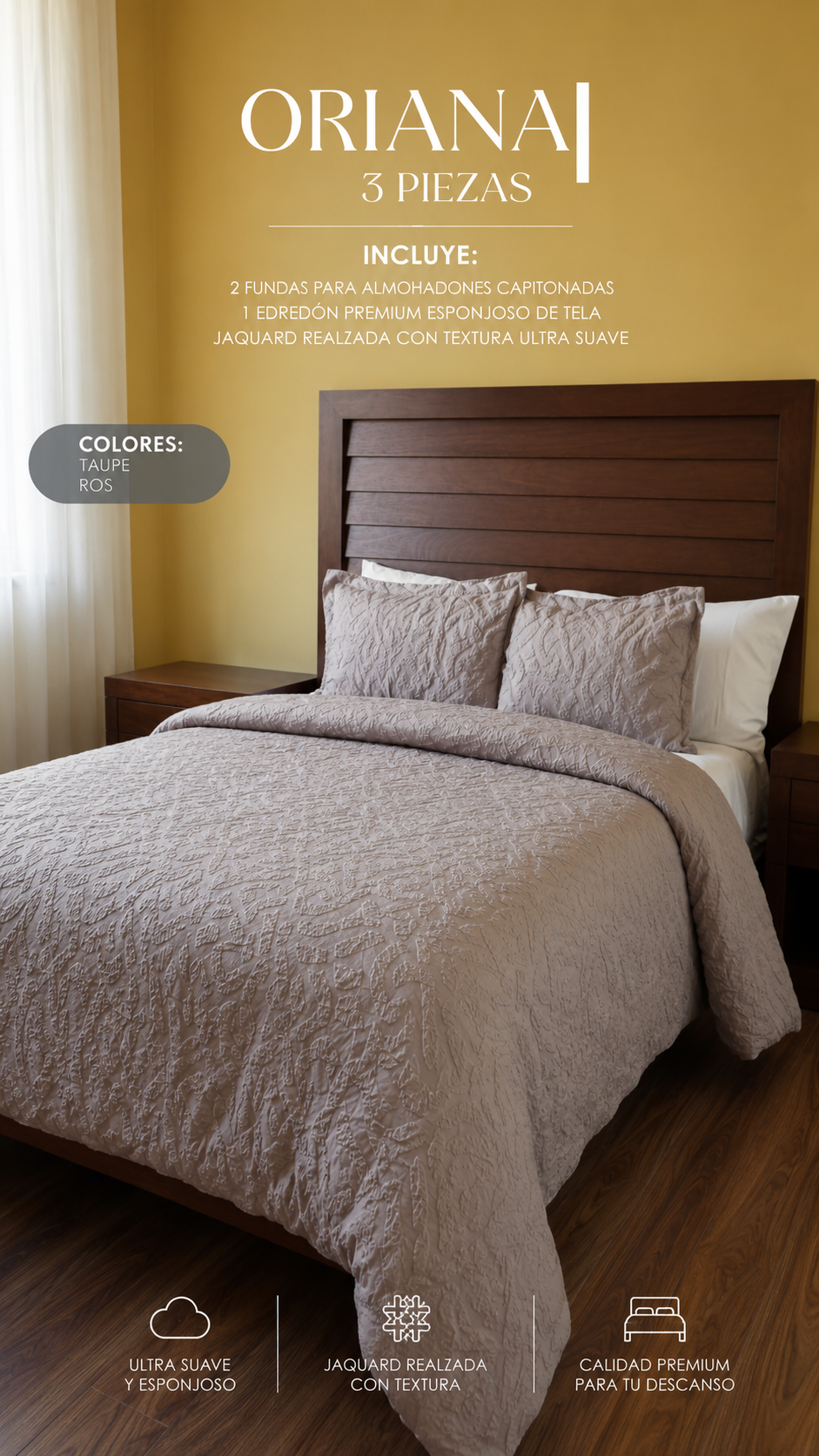 Edredón Oriana – Set Premium de 3 Piezas