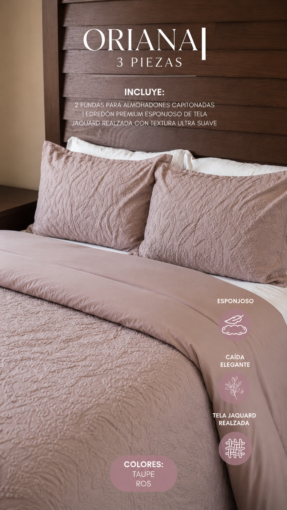 Edredón Oriana – Set Premium de 3 Piezas